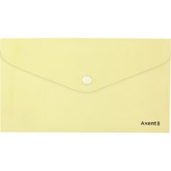 Папка-конверт на кнопке, DL, Pastelini, желтая