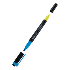 Маркер Highlighter Dual 2534-A, 2-4 мм клиноп. блакит+жовт