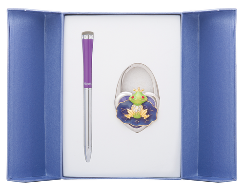 Набір подарунковий "Fairy Tale": ручка (К) + гачок д/ сумки, фіолет.