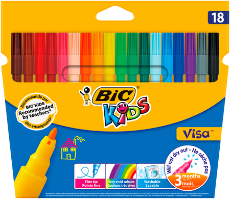 Фломастери "Kids Visa 880", 18 кольорів