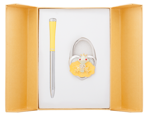 Набор подарочный "Fairy Tale": ручка (Ш) + крючек д/ сумки, желтый