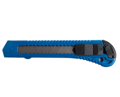 Нож канцелярский, JOBMAX, 18 мм, пластиковый корпус, синий