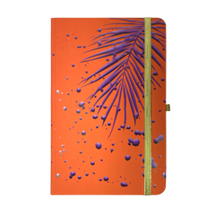 Книжка записна PIANTE, на гумці, 136х207мм, 96 арк., кліт., офсет крем., тв.лам.обкл., помаранчева