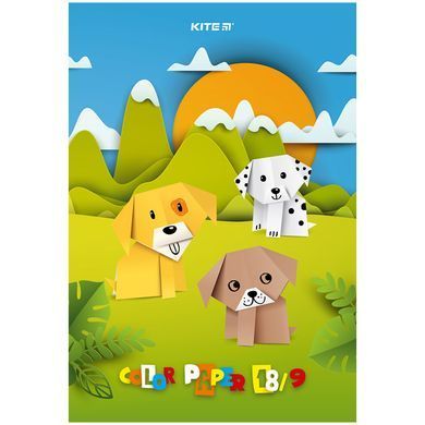 Папір кольоровий одностор. А4 (18 арк/ 9 кол), скоба, Kite