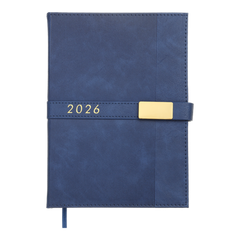 Щоденник датов. 2026 LEROY, A5, синій, штуч.шкіра