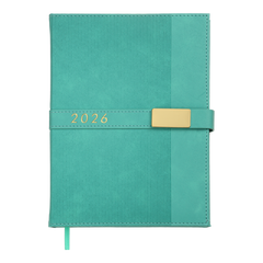 Щоденник датов. 2026 LEROY, A5, бірюзовий, штуч.шкіра