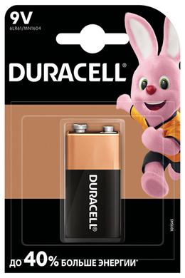 Елемент живлення (батарейка) DURACELL 9V / MN1604 KPN1*10 1 шт.