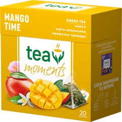 Чай зелений 34г (1.7г*20), пірамідки, "Mango Time", Tea Moments