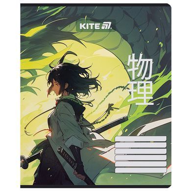 Зошит 18 арк., лін., софт-тач + УФ лак, Kite Anime