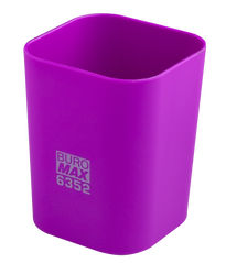 Стакан пластиковый для канцелярских принадлежностей, RUBBER TOUCH , фиолетовый