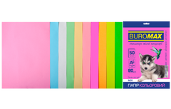 Набір кольорового паперу PASTEL+NEON, 10 кол., 50 арк., А4, 80 г/м²