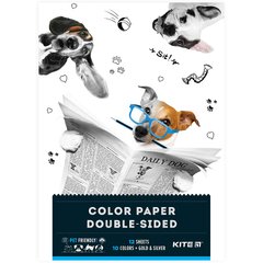 Бумага цветная двустор. (12 л/12 цв.), А4 Kite Dogs