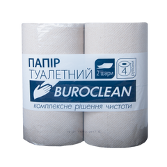 Бумага туалетная макулатурная "Buroclean", 4 рулона, серая