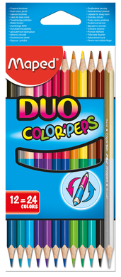 Карандаши цветные COLOR PEPS Duo, двусторонние 12шт./24 цв.