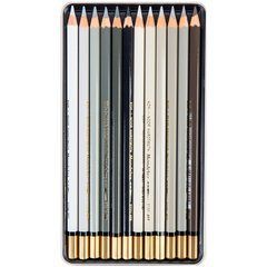 Олівці кол. аквар. MONDELUZ GREY LINE, мет.кор., 12 шт.
