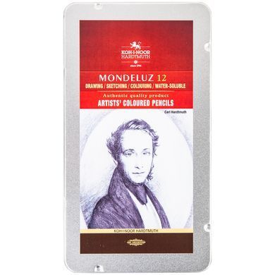 Олівці кол. аквар. MONDELUZ GREY LINE, мет.кор., 12 шт.