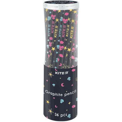 Карандаш графитный с кристаллом, черн. корпус Sweet, 36 шт