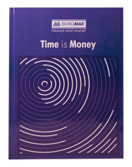 Книга канцелярська TIME IS MONEY, А4, 96 арк., клітинка, офсет, тверда ламінована обкладинка, синя