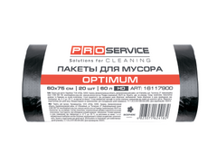 /Пакеты для мусора OPTIMUM, п/е, 60*70, 8 мкм, черные, HD, 60л/20шт (50шт/ящ) PRO SERVICE