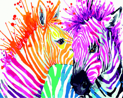 Картина за номерами "Веселкові зебри", 40*50, ART Line