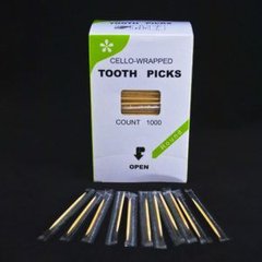 Зубочистки 1000шт бамбук (індивідуальна Целофанова упаковка) К-Tooth Picks