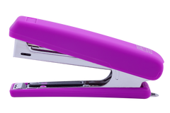Степлер пластиковый, RUBBER TOUCH, 12 л., (скобы №10), 107х25х54 мм, фиолетовый