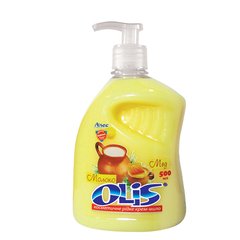 Косметическое жидкое крем-мыло Молоко и мед 500мл с дозатором ТМ "Olis"