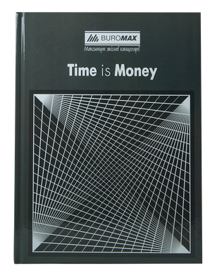 Книга канцелярська TIME IS MONEY, А4, 96 арк., клітинка, офсет, тверда ламінована обкладинка, сіра