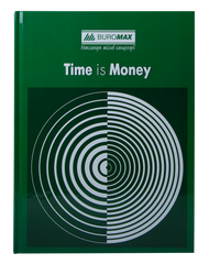 Книга канцелярська TIME IS MONEY, А4, 96 арк., клітинка, офсет, тверда ламінована обкладинка, зелена