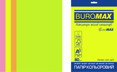 Набор цветной бумаги NEON, EUROMAX, А4, 80г/м2 (4х50/200арк.)