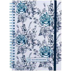Блокнот на спіралі карт. обк., А5,80 арк,кл.,OS,Blue garden