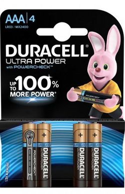 DURAСELL TurboMax (Ultra Power) AAA бат. алкалиновые 1.5V LR03 4шт Бельгия